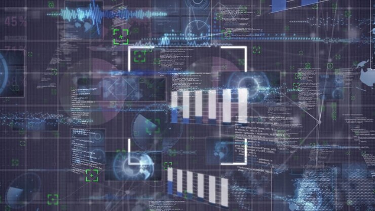 Animation af databehandling over omfangsscanning