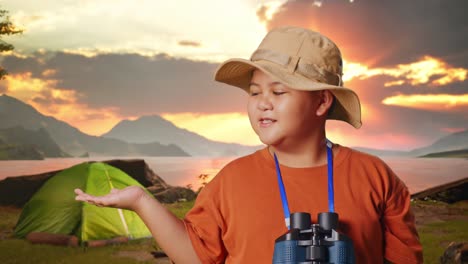 Smiling Boy Camping