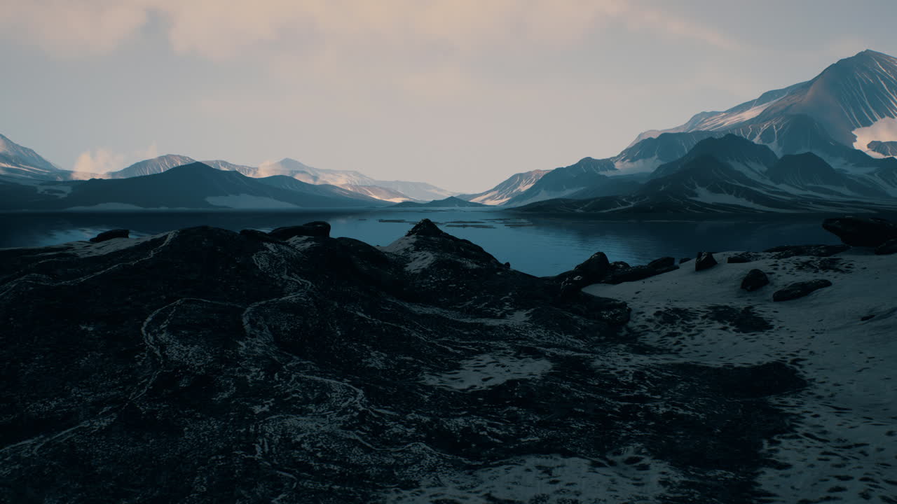 paisaje espectacular de la cordillera rocosa cubierta de nieve