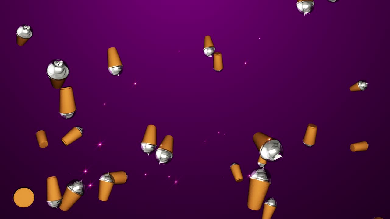 animación de bucle de partículas de café de hielo