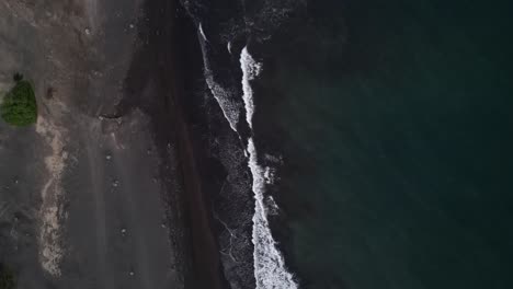 vertical view of sea waves over empty beach in cape verde islands in africa