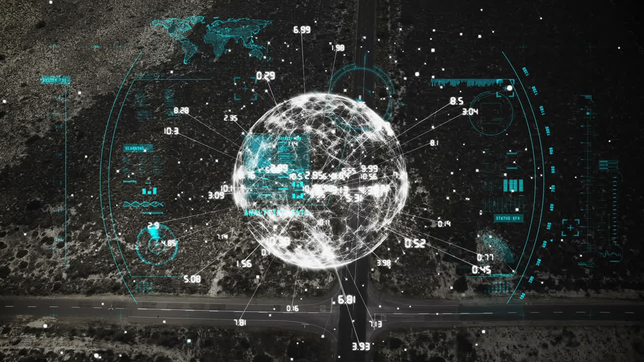 Satellite animation with rotating globe
