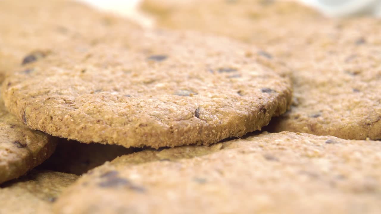 Delicious homemade baked oatmeal cookies with raisins