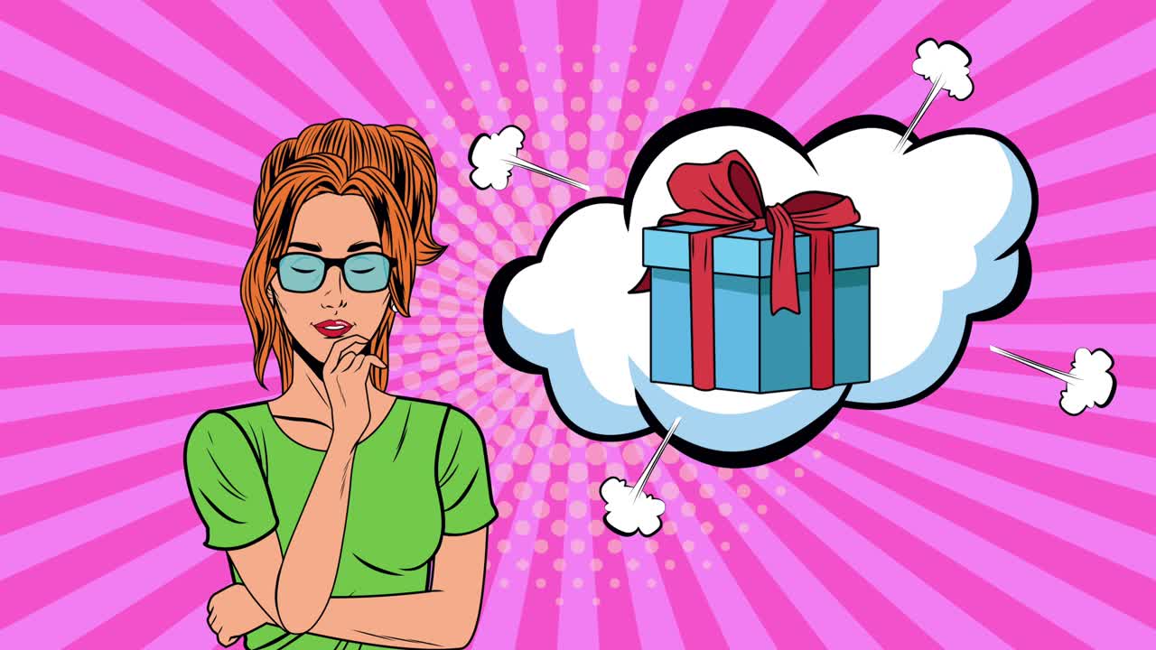 schöne frau mit talent im ausdruck bubble pop art-stil