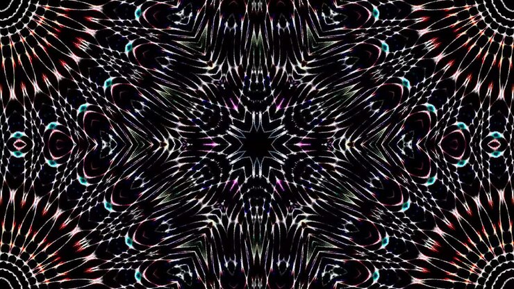 Beautiful abstract kaleidoscope that shines, a radiant light that regulates the subtle movements