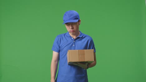 delivery person with a problem package