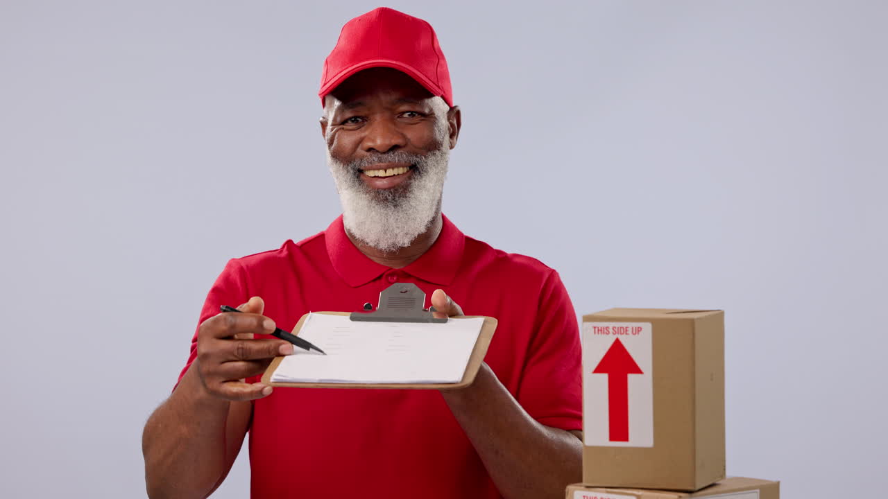 Portablocco, uomo nero felice o maturo e offerta