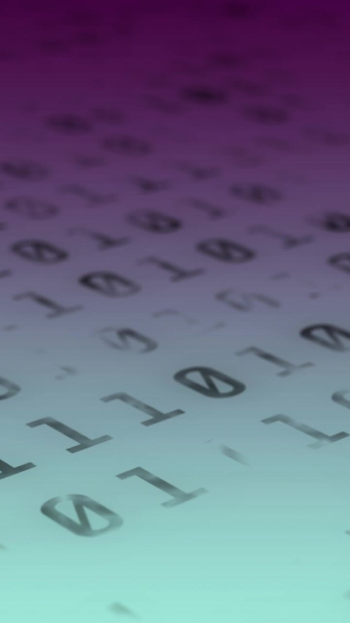 Animation of binary coding on blue background