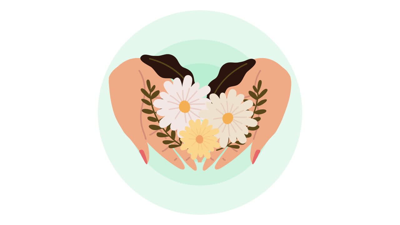 꽃을 들고 있는 손