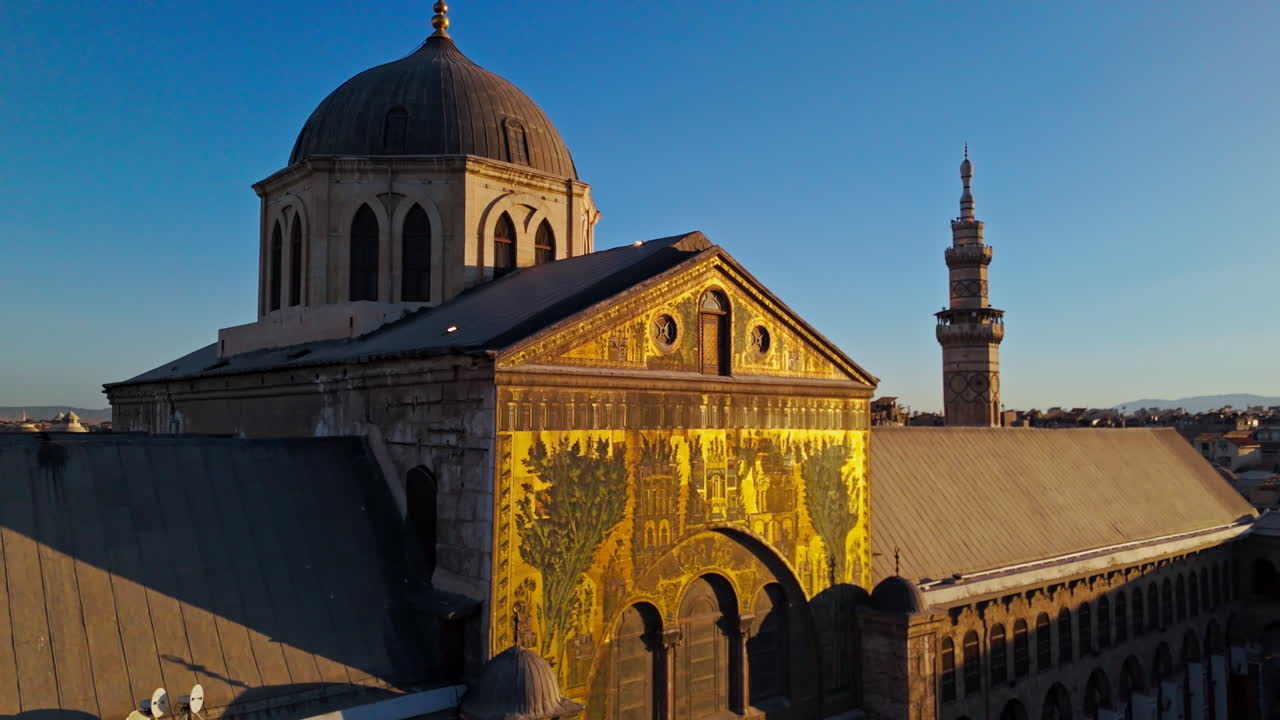 Vídeo en 4K con dron de la Mezquita de los Omeyas en Damasco