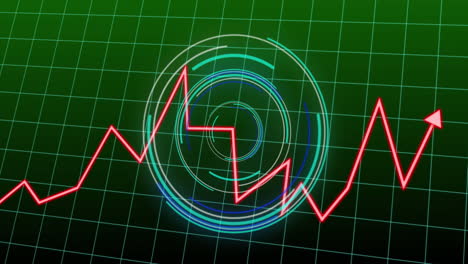 animación del procesamiento de datos con flecha roja sobre el escaneo del alcance y la cuadrícula