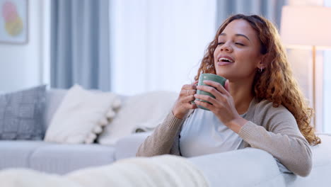 relaxed woman drinking coffee