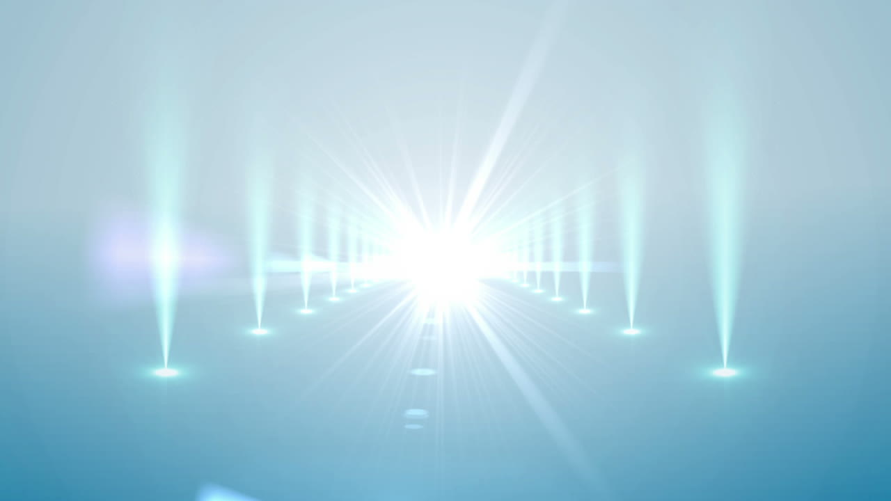 스포트라이트가 있는 파란색 디지털 보행로