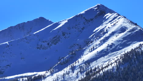 Ten-Mile-Range-Breckenridge-Frisco-Colorado-aerial-drone-Breckenridge-Dillon-avalanche-path-Silverthorne-Keystone-Rocky-Mountains-landscape-view-backward-slowly-zoomed-in