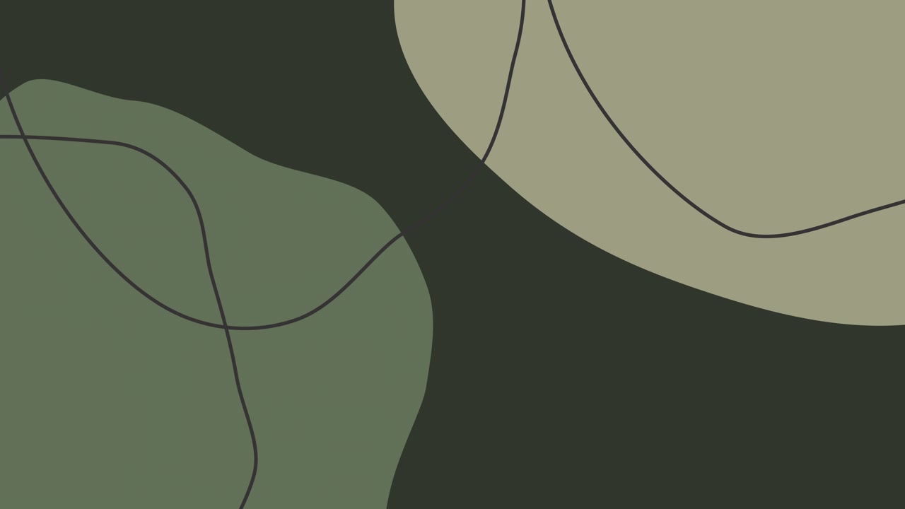 Seamless Loop of Abstract Organic Shapes and Lines in Green