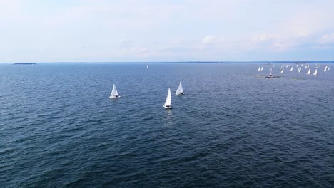 aerial view of sail boats near the coast of finland