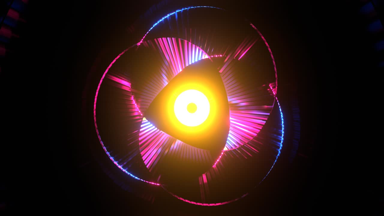 un bucle de rayos pulsantes de discoteca azul.