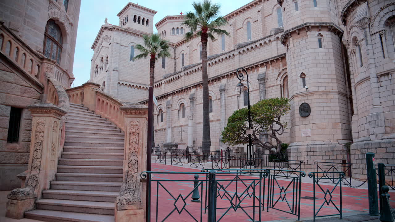 Monaco City, Monaco - September 4, 2024: The facade of the Palace of Justice in the Old Town in the evening