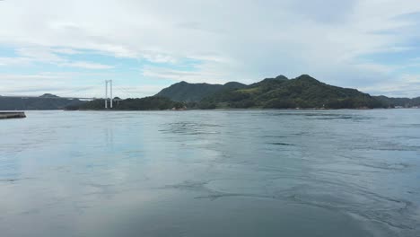 Flying-over-Japan-Inland-Sea,-Ehime-Prefecture