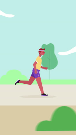 Man Running in Park