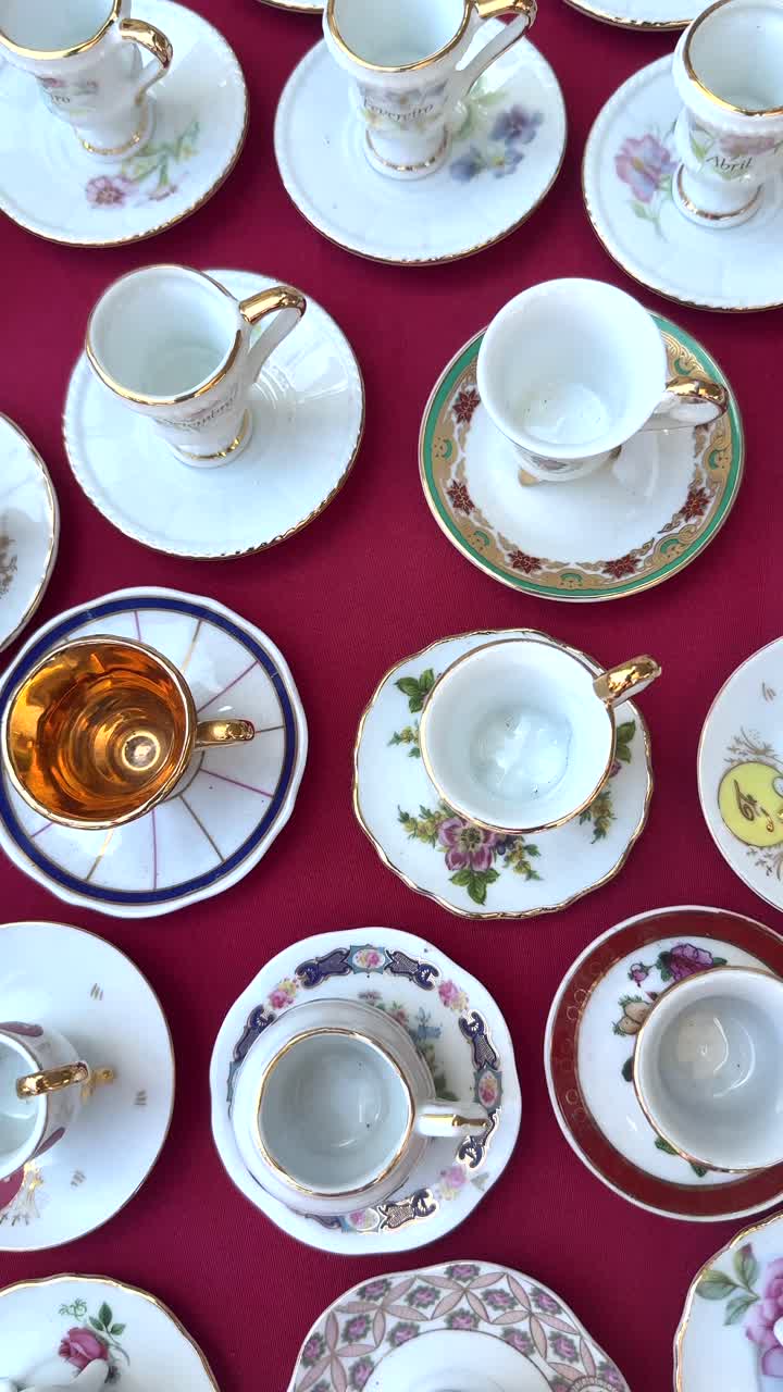 Collection of Vintage Teacups and Saucers