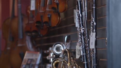 this video shows a close up rack focus going from the clarinet in the front to the violin in the back