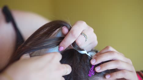 braiding a child's hair