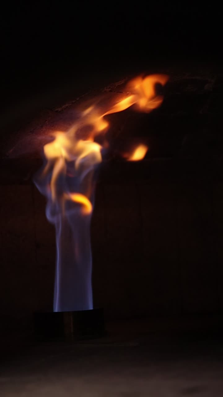 Vibrant Gas Flame Burning with Blue and Orange Hues