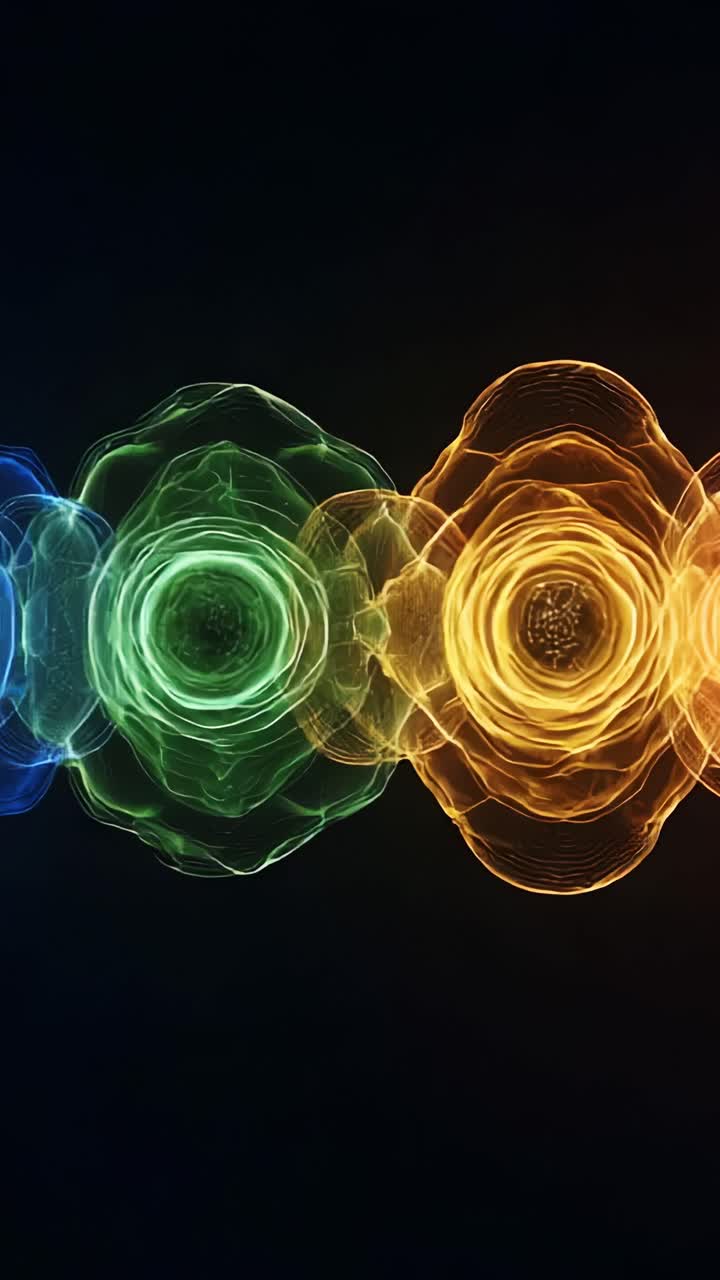 Dynamic Waveforms in Vivid Colors Showcasing Energy Patterns and Light Interplay in a Dark Background, Capturing Vibrant Motion and Aesthetic Fluidity
