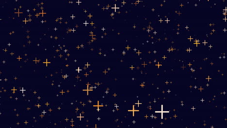 stargazing a celestial cross of white and yellow stars on a black background