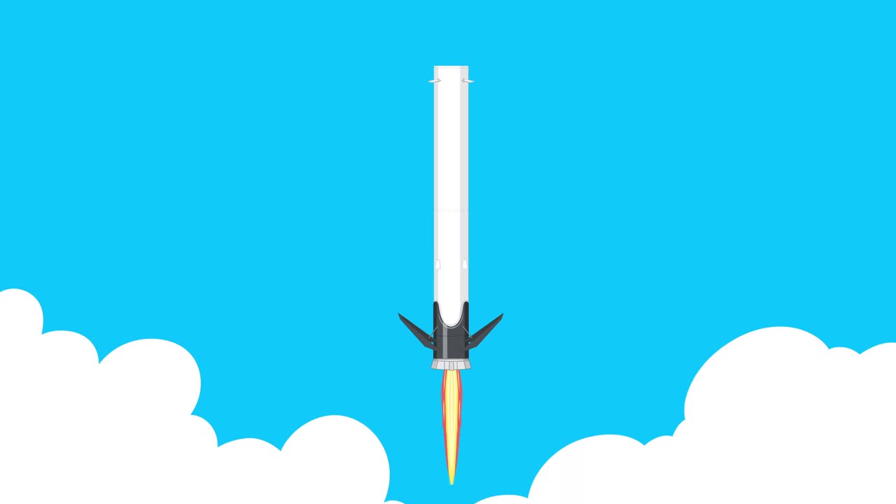 로켓이 내려와 떠다니는 플랫폼에 착륙합니다.