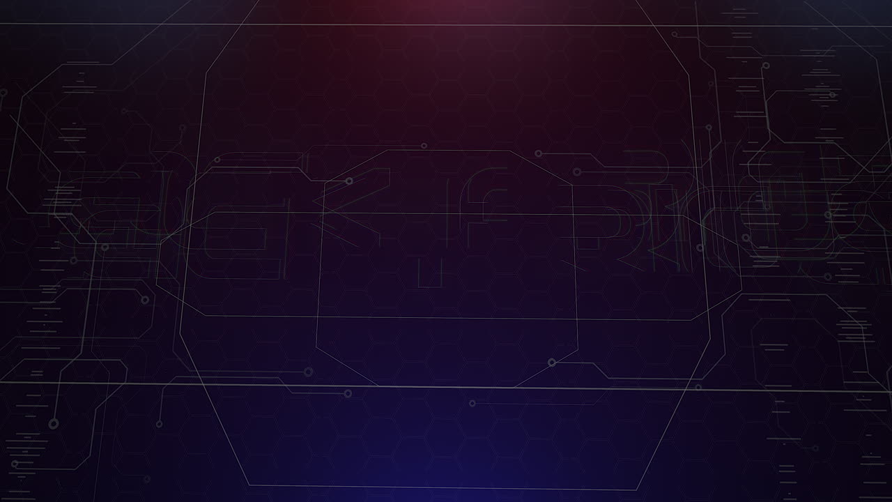 애니메이션 소개 텍스트 블랙 프라이데이 및 컴퓨터 매트릭스와 그리드가 있는 사이버펑크 애니메이션 배경