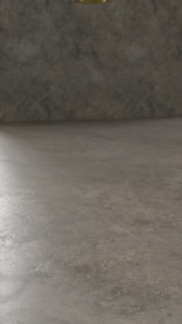 balls and rings falling in heap on yellow. satisfying 3d animation. vertical orientation