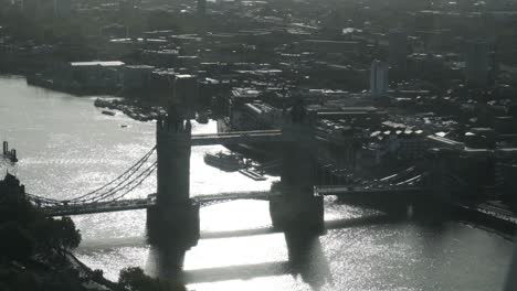 tower bridge, london aerial view