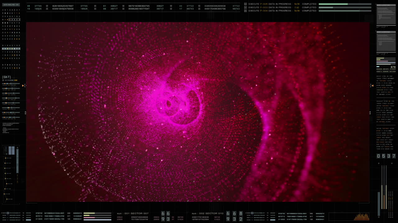 Advance motion graphic futuristic user interface head up display screen with Holographic Machine and digital data telemetry information display for digital background computer desktop display screen