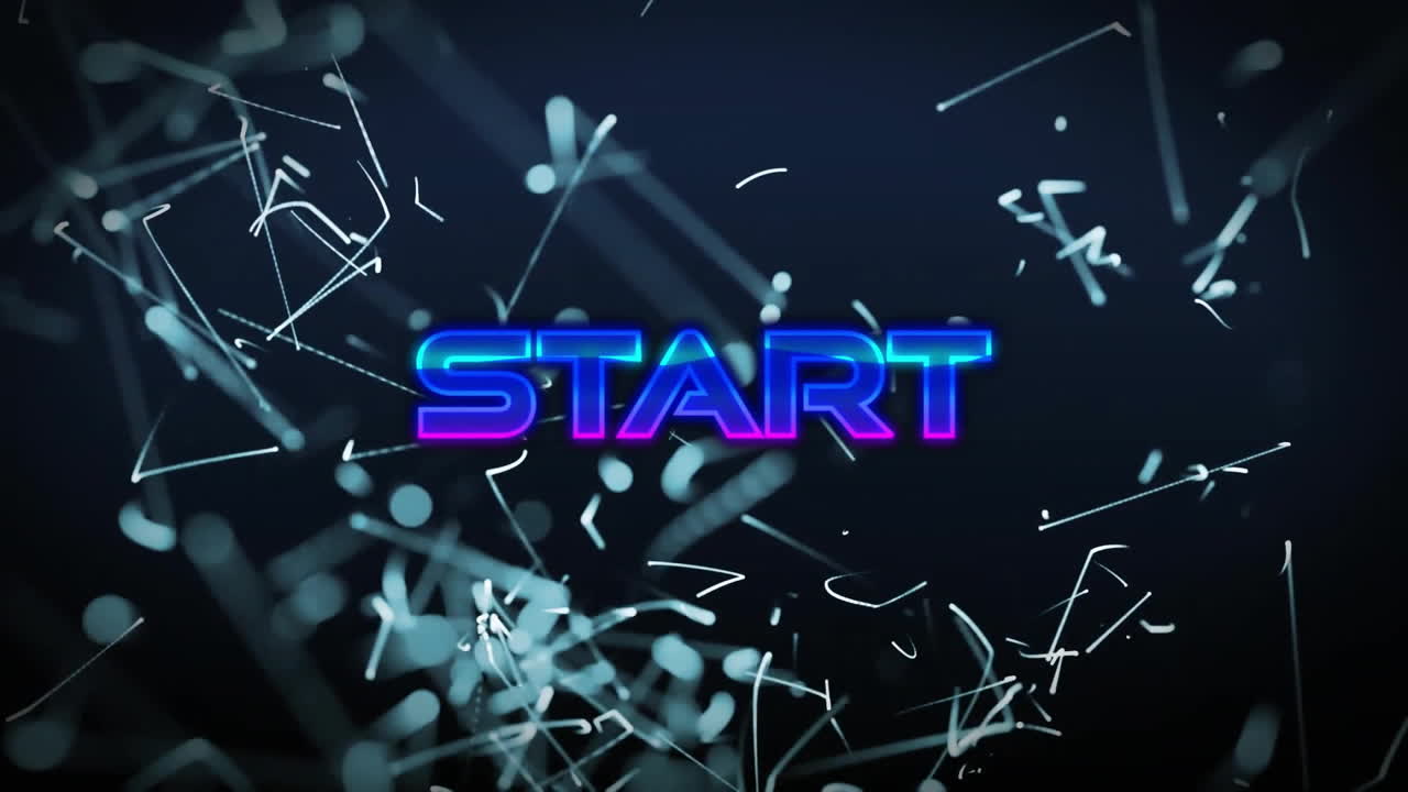 animación del texto de inicio sobre las conexiones en fondo negro