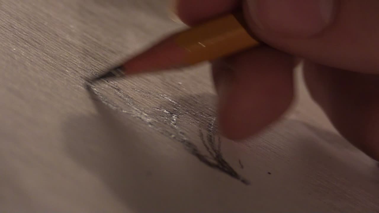 종이에 가까이서 스케치하는 아티스트