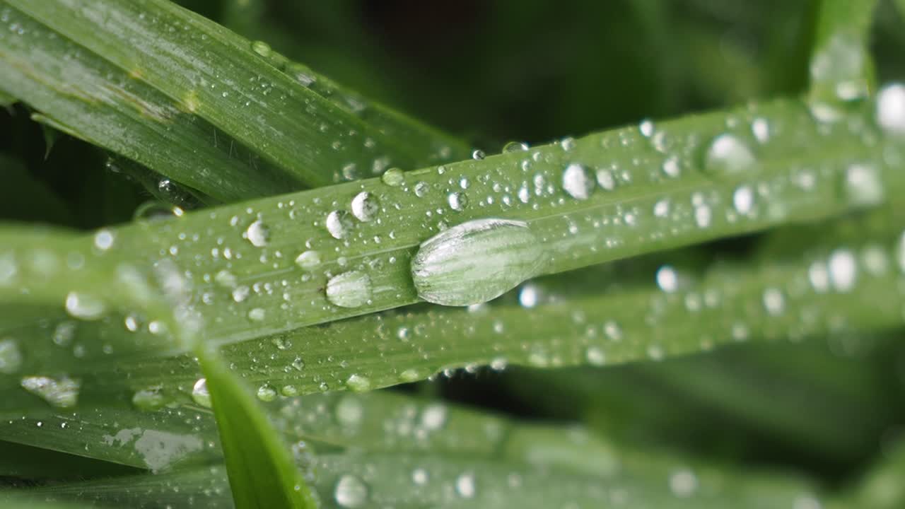 gotas de rocío en la hierba