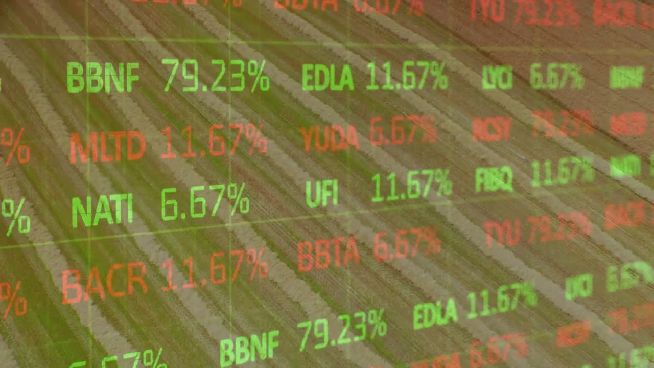 그리드 및 농업 분야에 대한 금융 데이터 처리 애니메이션