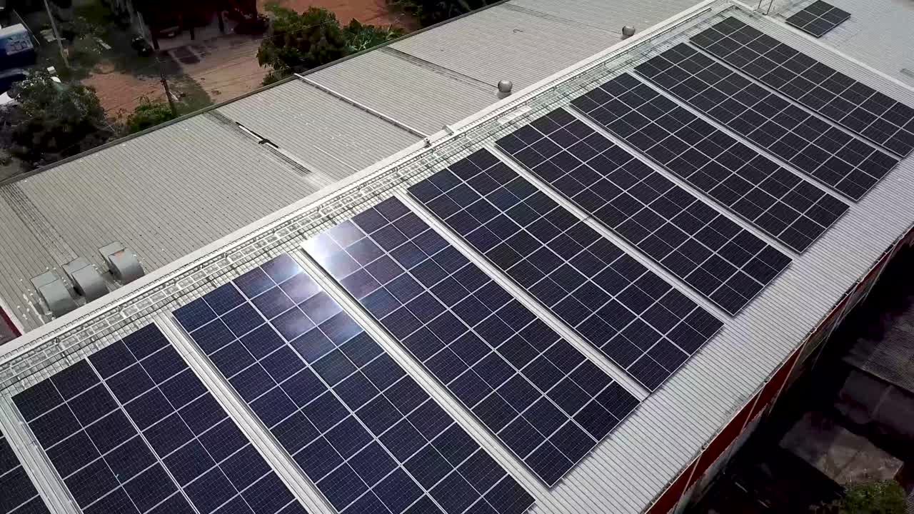 4k antena de techo solar del almacén, avión no tripulado
