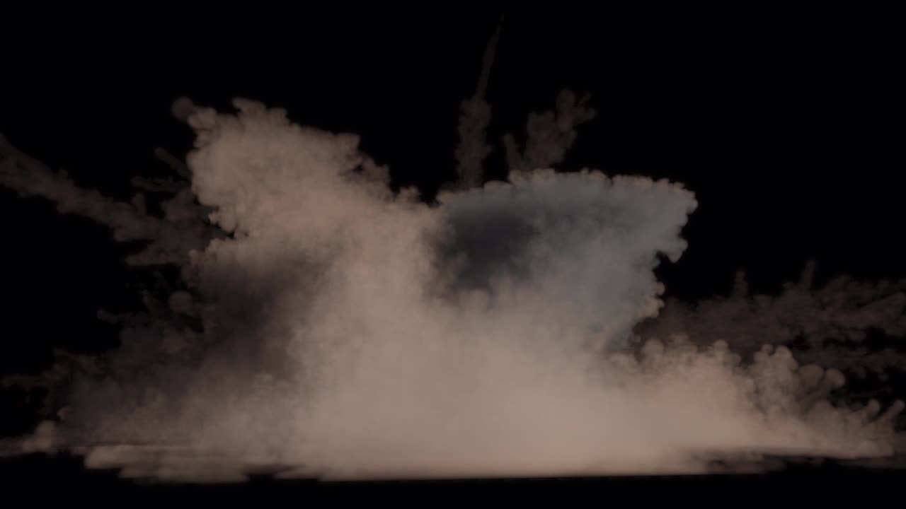 Ground fire explosion on transparent background