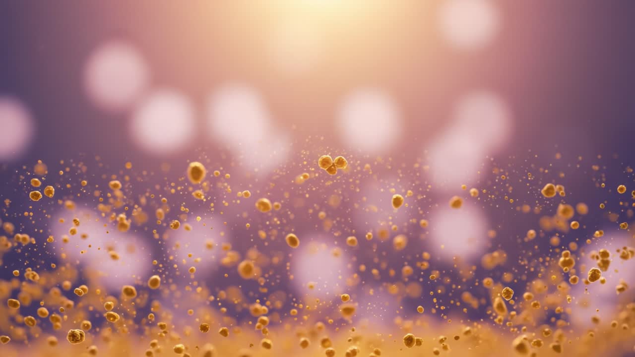 A Beautiful Display of Particles Dancing in a Colorful Background with Soft Bokeh Effects, Creating a Dreamy and Enchanting Atmosphere in This Captivating Scene