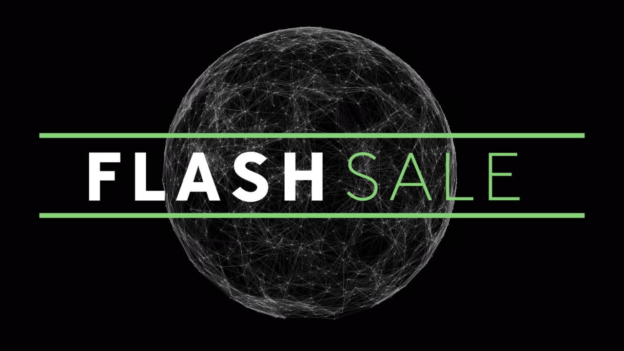 animación del texto de venta del lunes cibernético a través de redes de conexiones