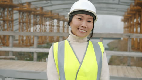Female Engineer at Construction Site