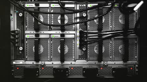 servers close up. modern datacenter. cloud computing. 4k