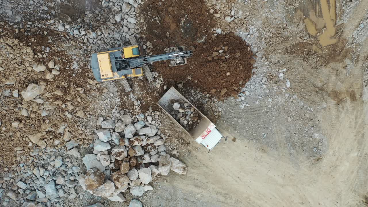 Quarry Operations - Excavator and Dump Truck