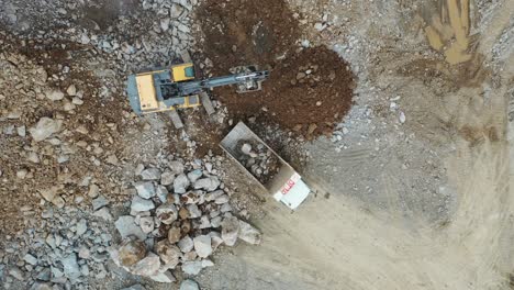 quarry operations - excavator and dump truck