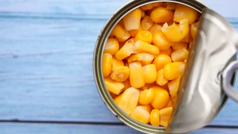 canned corn in a tin can