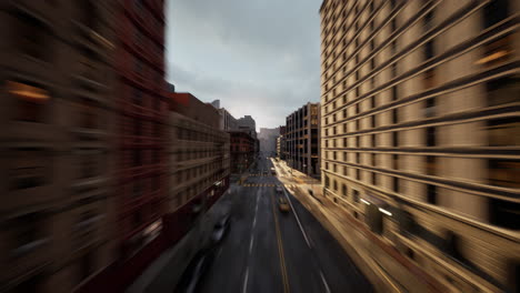 aerial hyperlapse view above traffic of big city