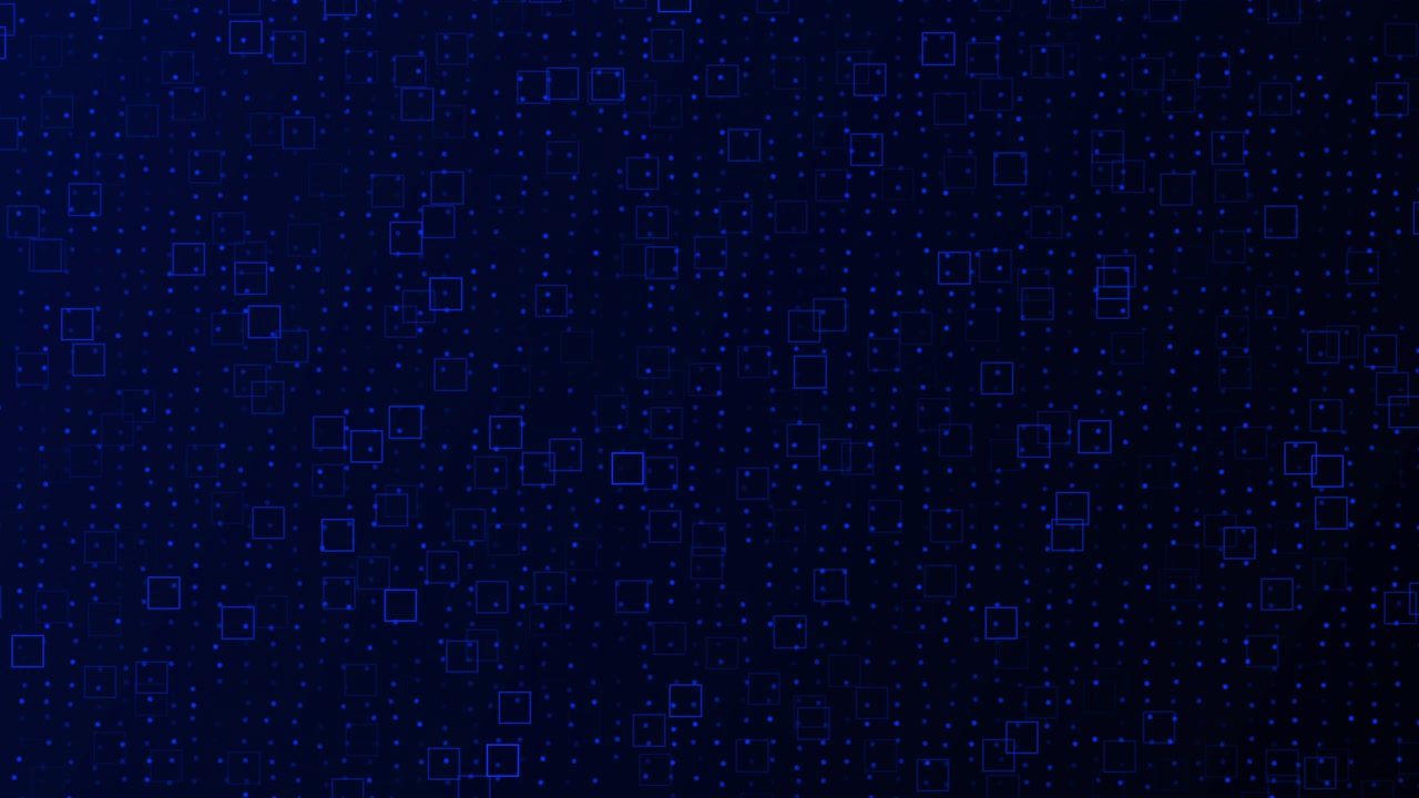 Abstract Digital Background with Glowing Blue Squares and Dots